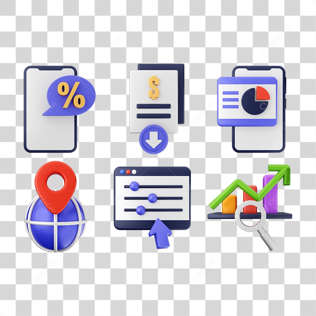 Elemento 3D Ícones Computador Arquivos PNG Transparente
