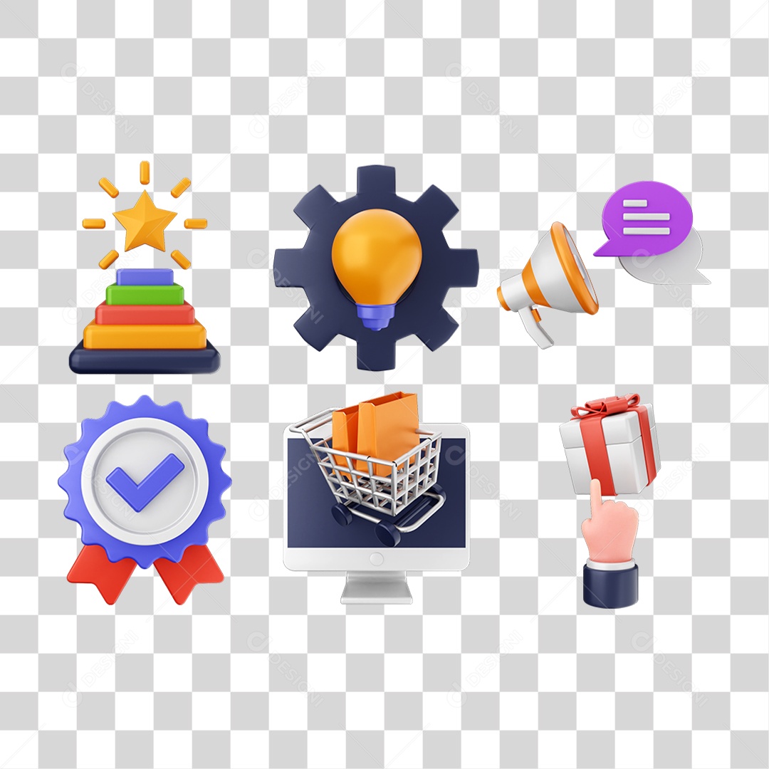 Elemento 3D Ícones Computador Arquivos PNG Transparente