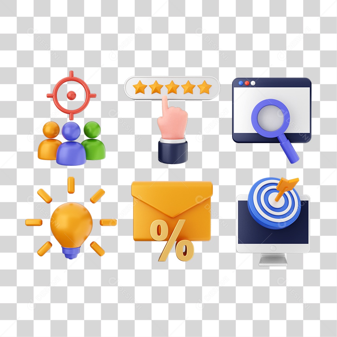 Elemento 3D Ícones Computador Arquivos PNG Transparente