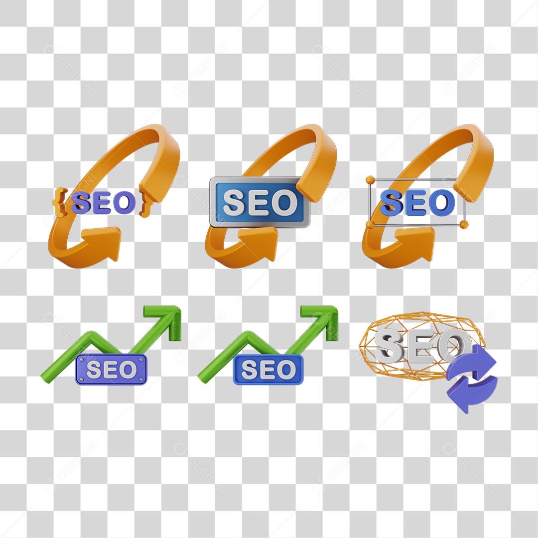 Elemento 3D Ícones Gráficos Seo Informação PNG Transparente
