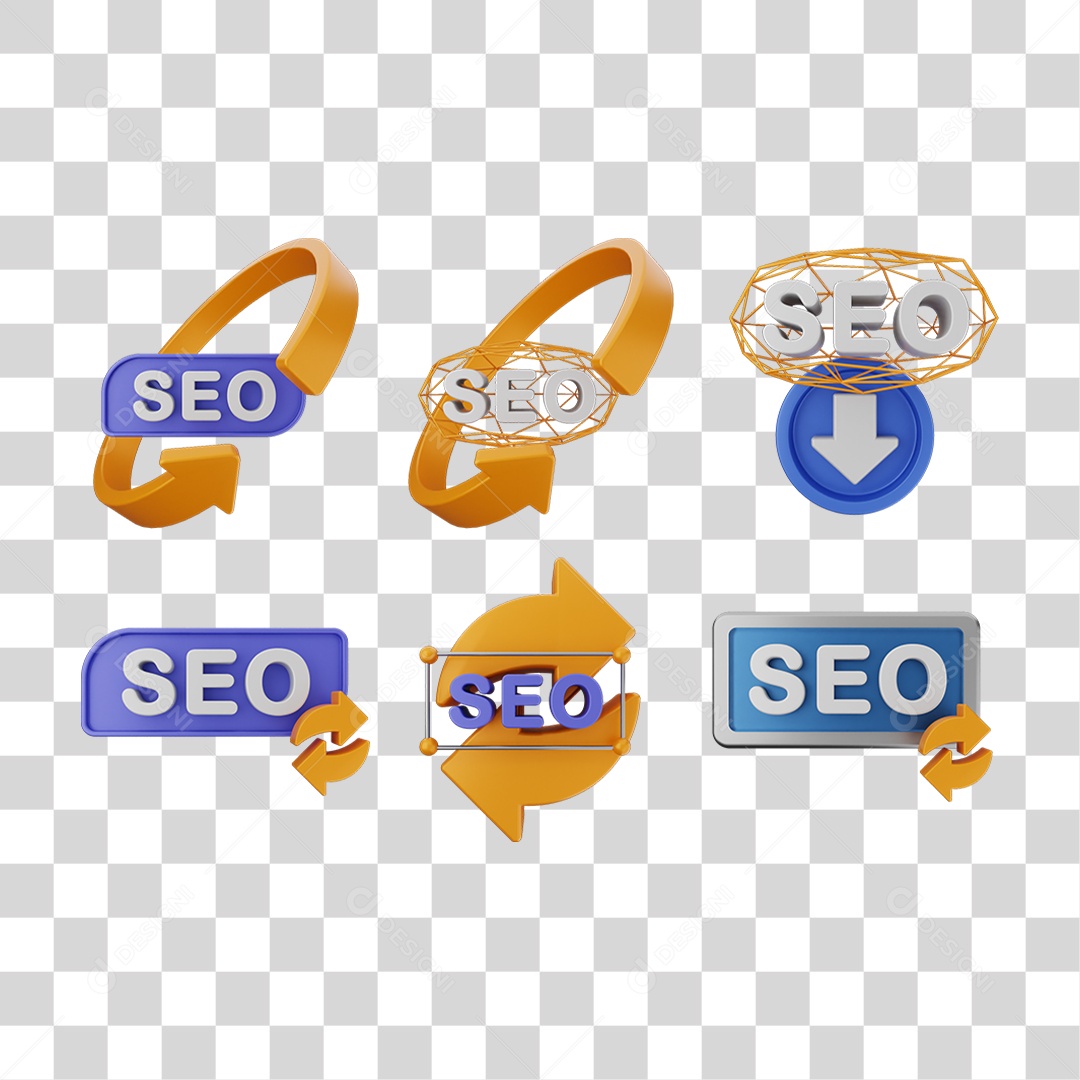 Elemento 3D Ícones Gráficos Seo Informação PNG Transparente