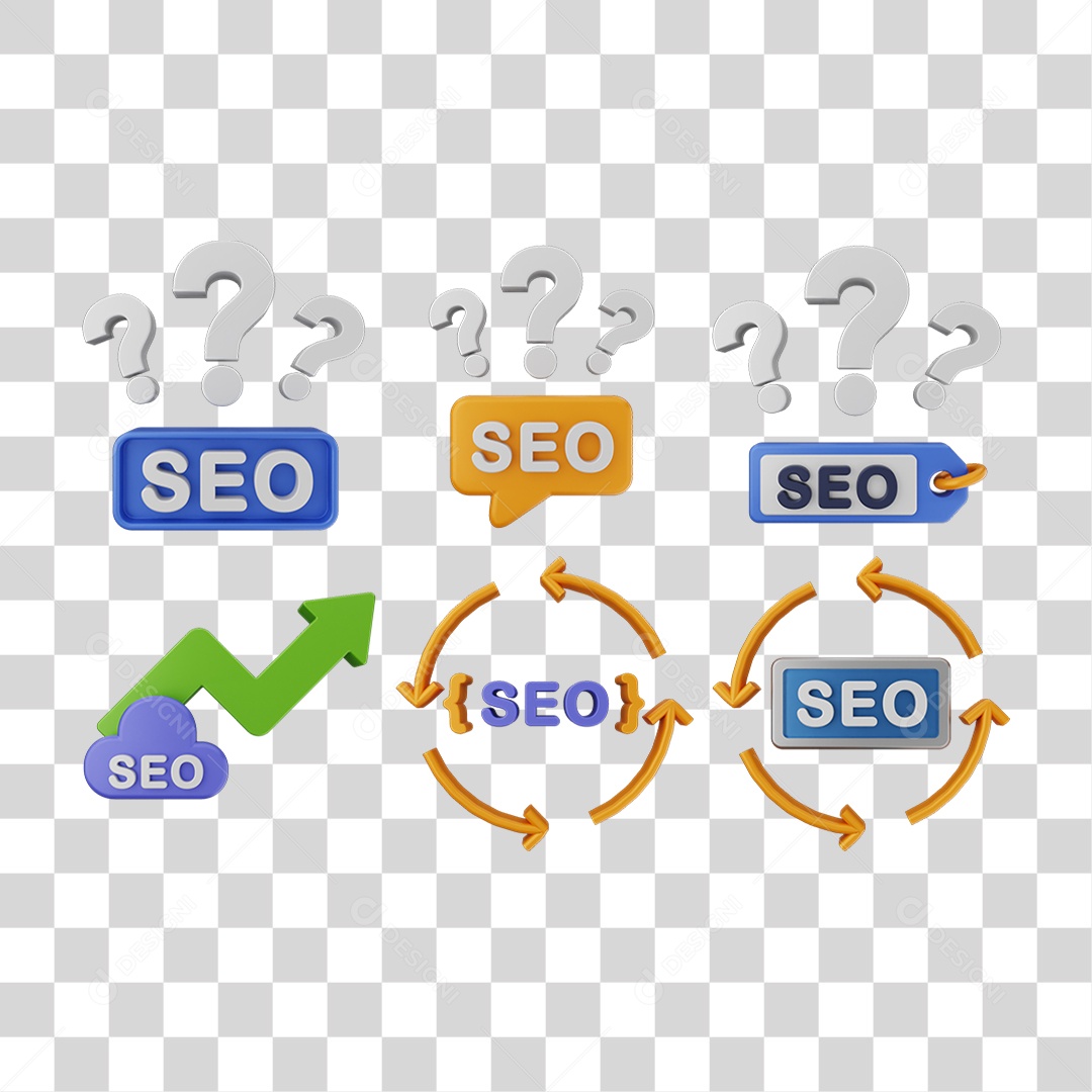 Elemento 3D Ícones Gráficos Seo Informação PNG Transparente