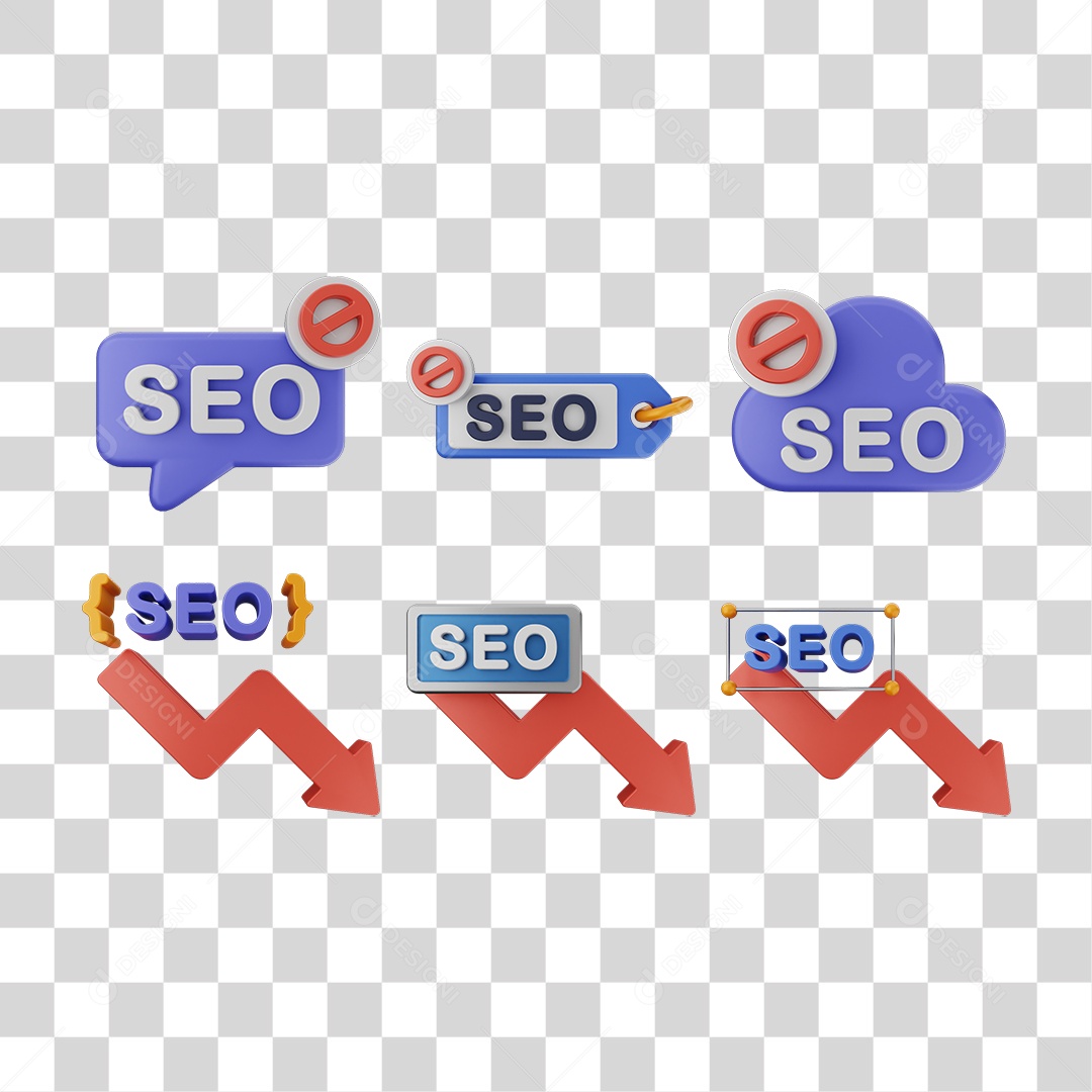 Elemento 3D Ícones Gráficos Seo Informação PNG Transparente