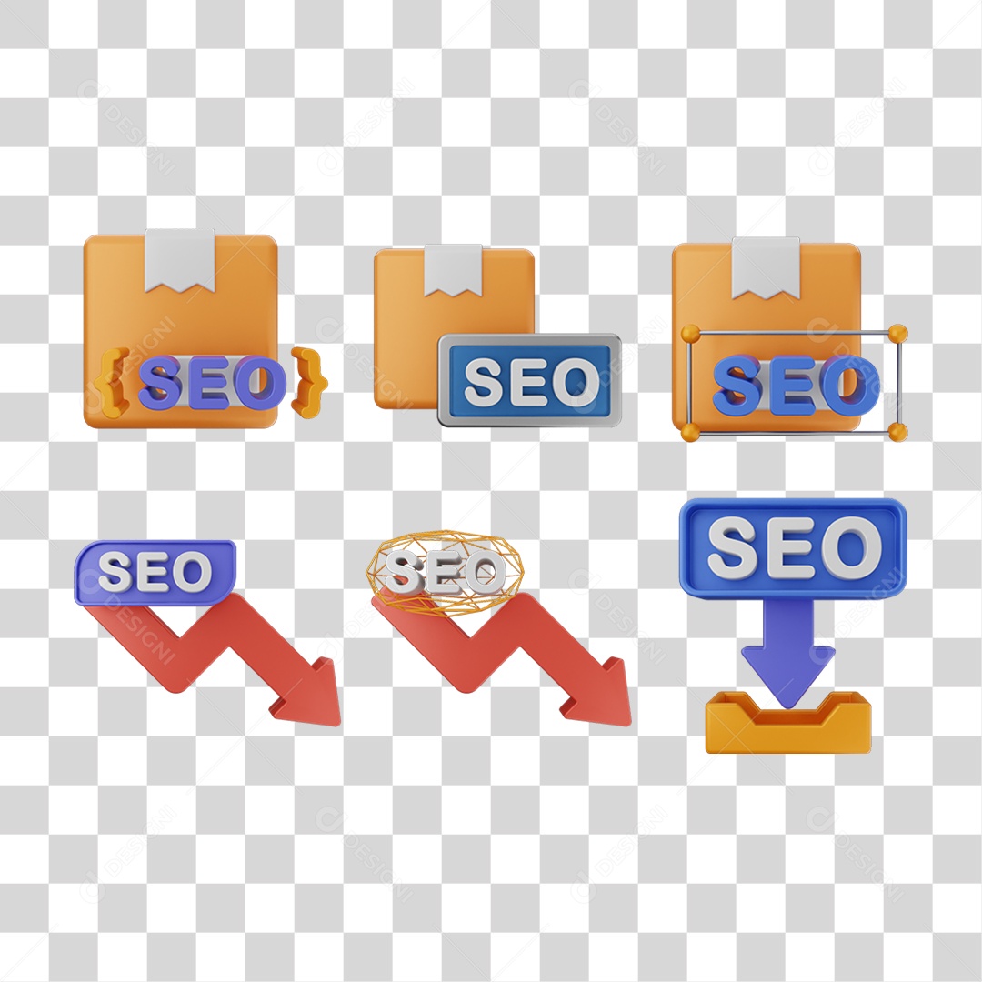 Elemento 3D Ícones Gráficos Seo Informação PNG Transparente