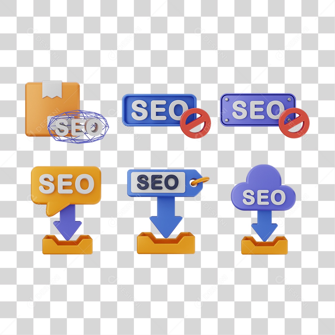 Elemento 3D Ícones Gráficos Seo Informação PNG Transparente