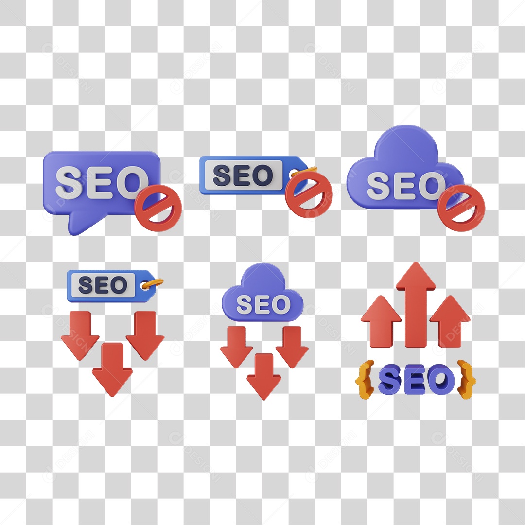 Elemento 3D Ícones Gráficos Seo Informação PNG Transparente
