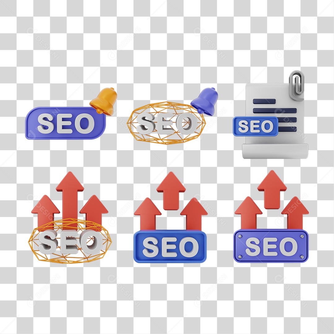 Elemento 3D Ícones Gráficos Seo Informação PNG Transparente