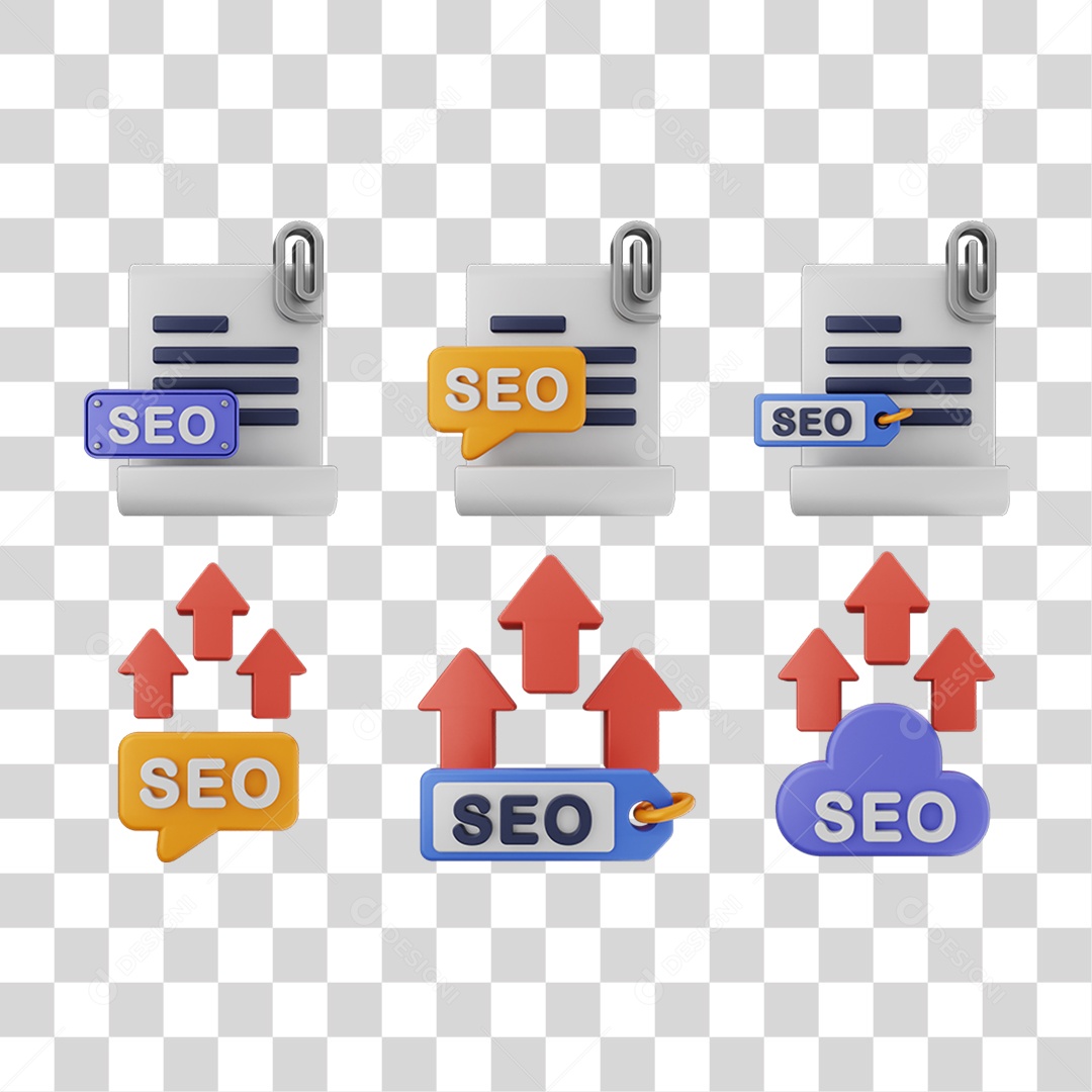 Elemento 3D Ícones Gráficos Seo Informação PNG Transparente