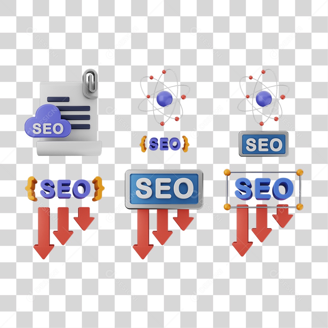 Elemento 3D Ícones Gráficos Seo Informação PNG Transparente