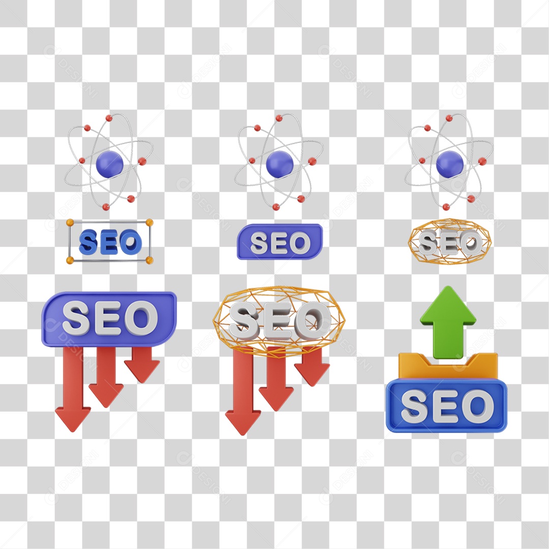 Elemento 3D Ícones Gráficos Seo Informação PNG Transparente