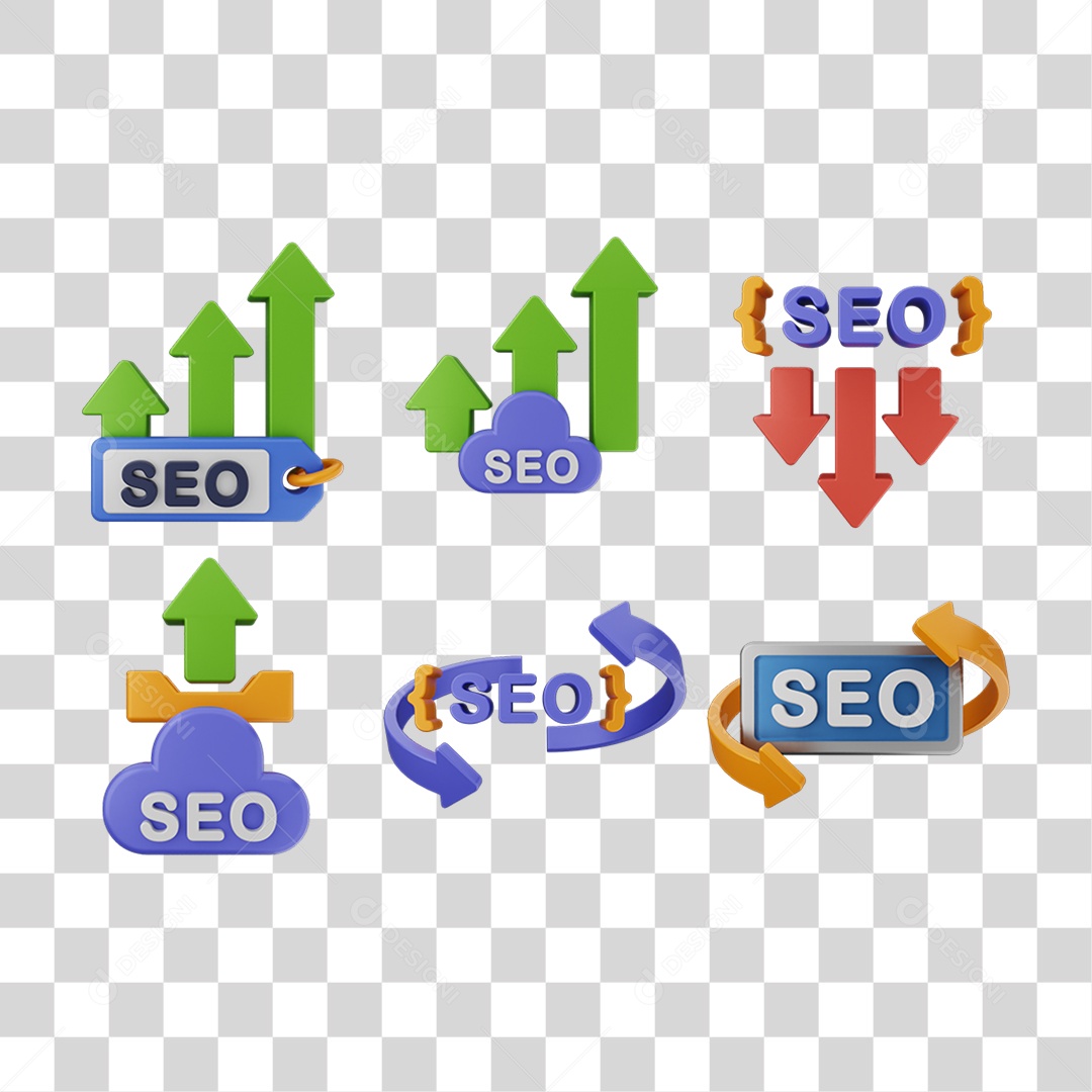 Elemento 3D Ícones Gráficos Seo Informação PNG Transparente