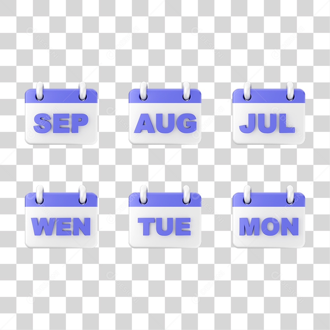 Ícone 3D Calendário Datas Símbolos PNG Transparente