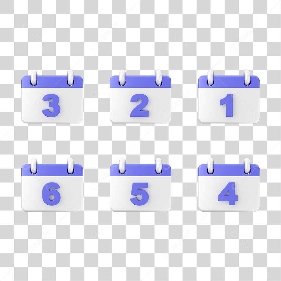 Ícone 3D Calendário Datas Símbolos PNG Transparente