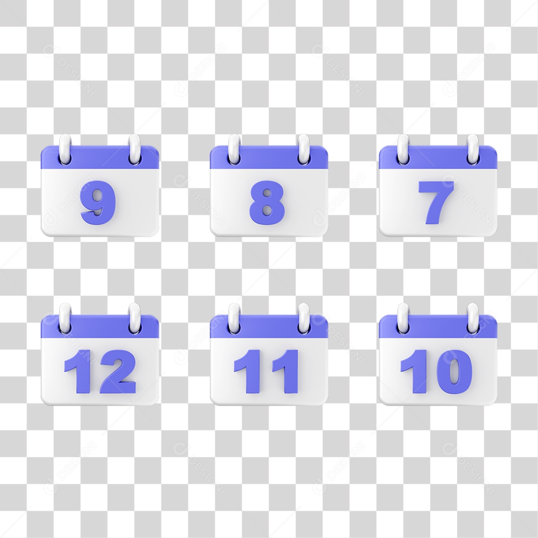 Ícone 3D Calendário Datas Símbolos PNG Transparente