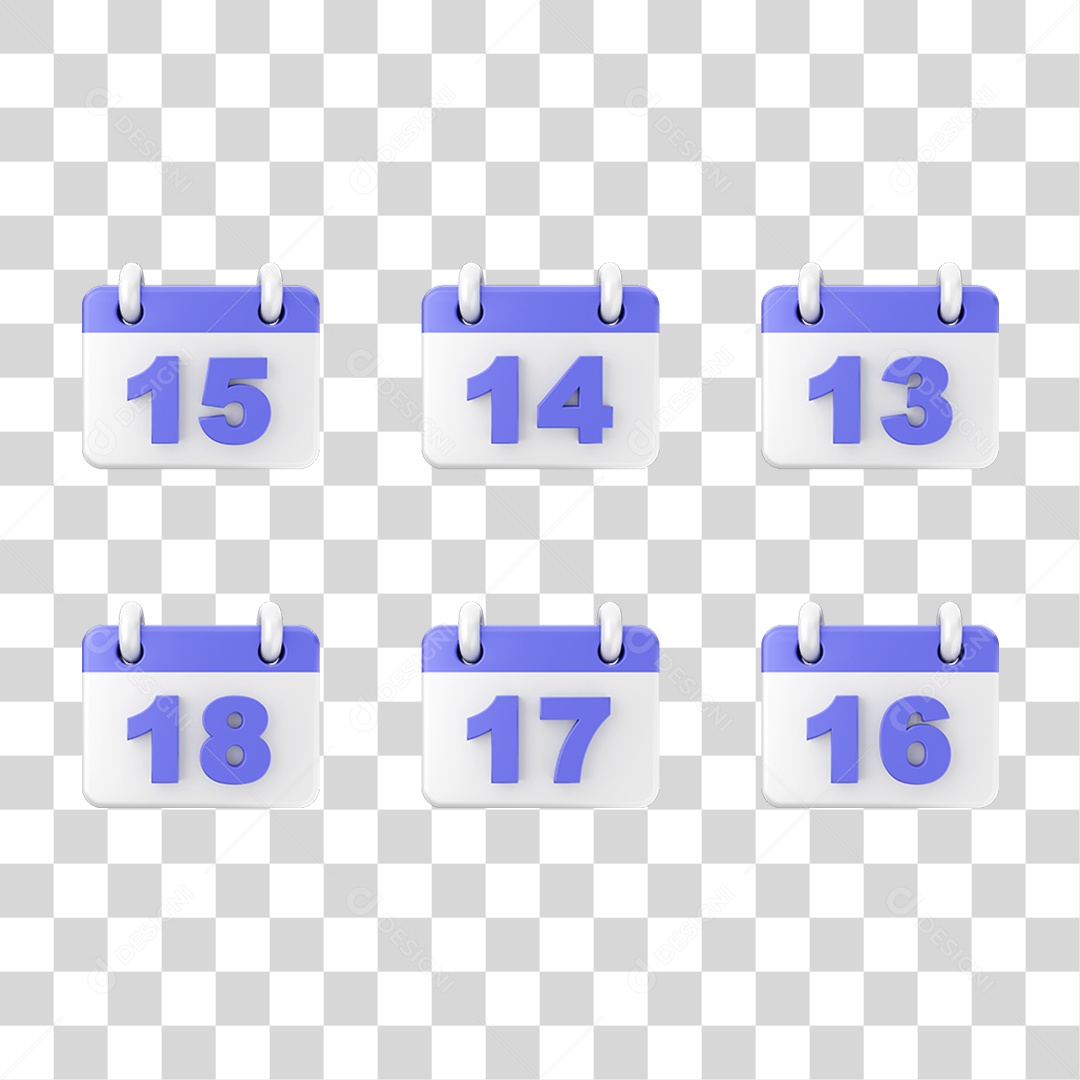 Ícone 3D Calendário Datas Símbolos PNG Transparente