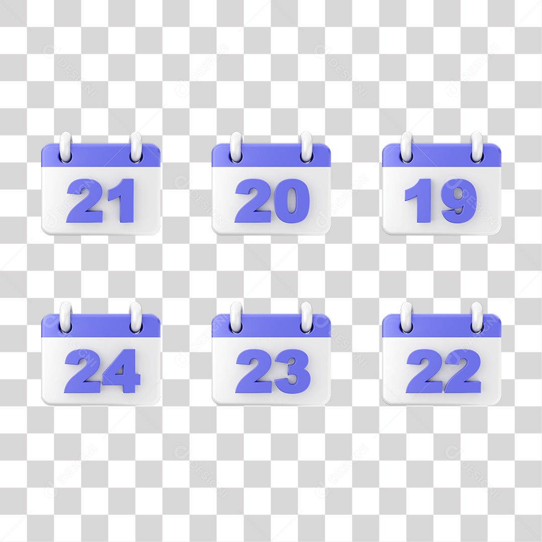 Ícone 3D Calendário Datas Símbolos PNG Transparente