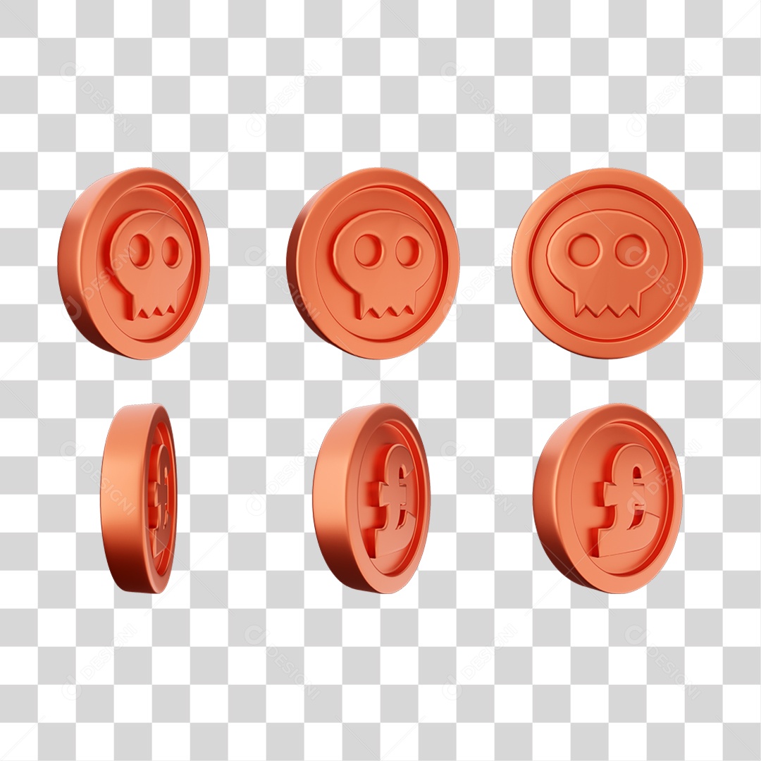 Elemento 3D Ícones Moedas Coin PNG Transparente