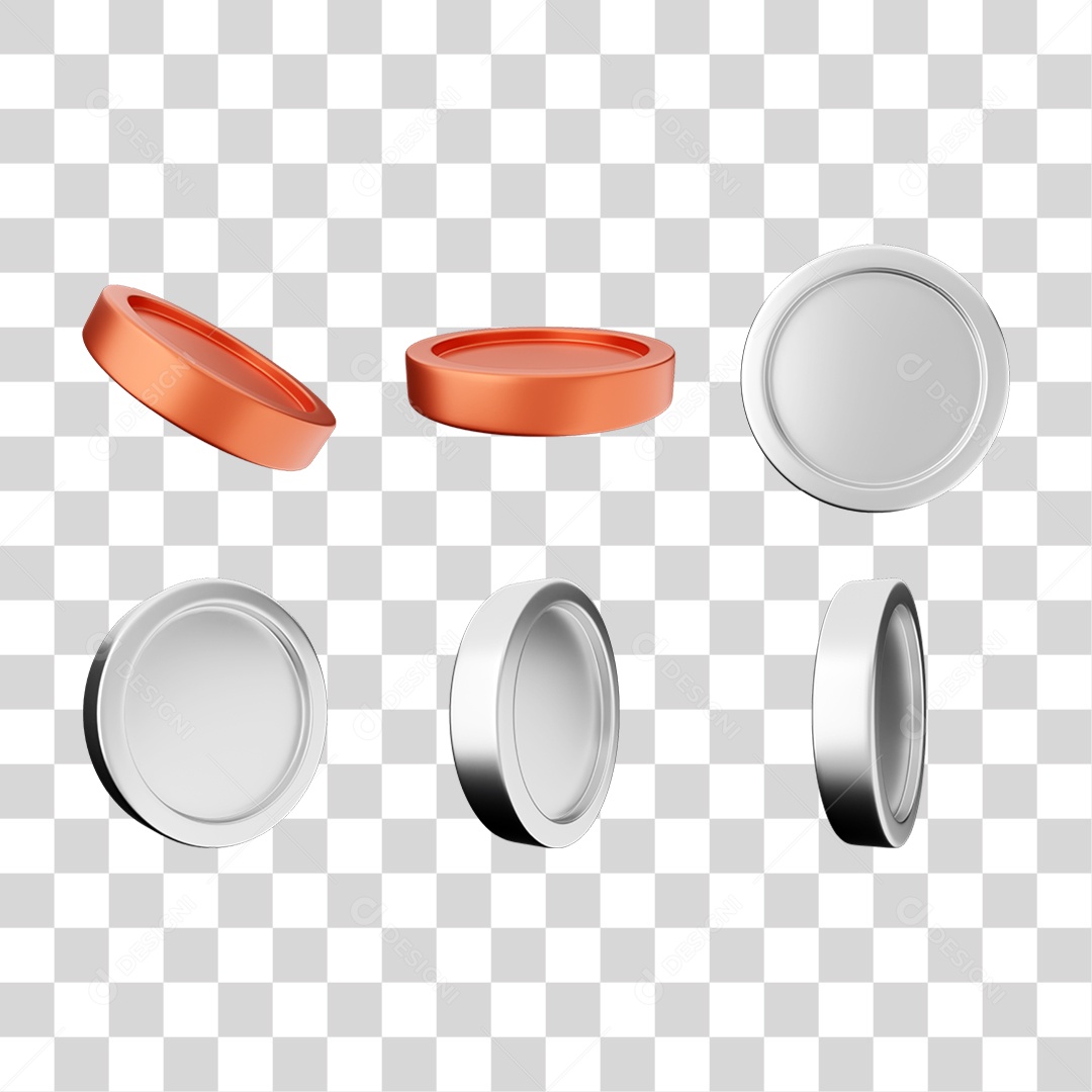 Elemento 3D Ícones Moedas Coin PNG Transparente
