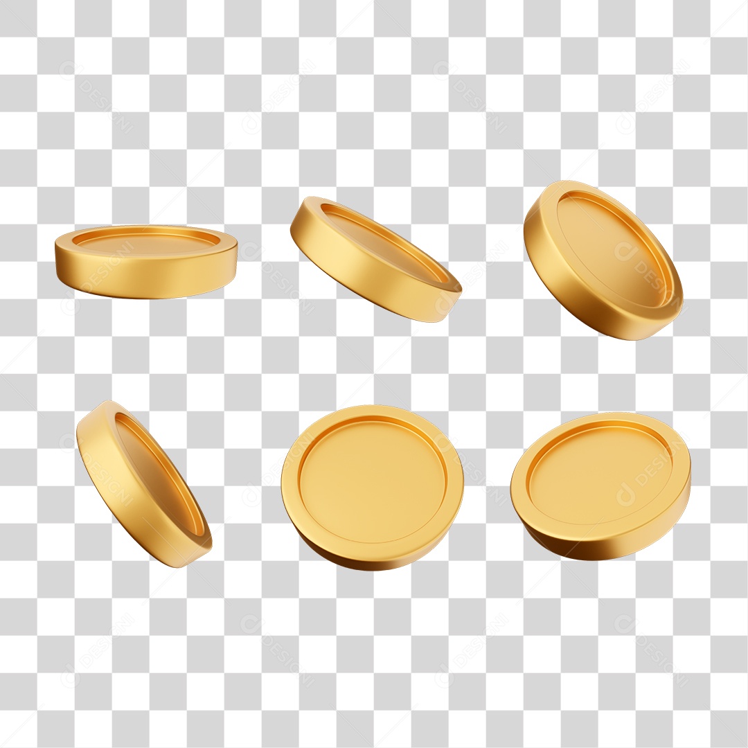 Elemento 3D Ícones Moedas Coin PNG Transparente