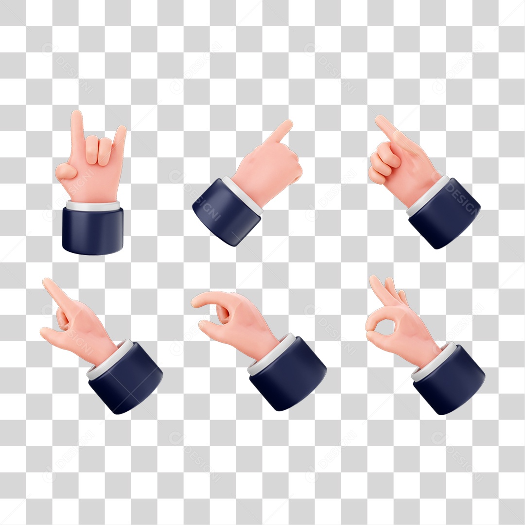 Ícones Mãos Gestos PNG Transparente