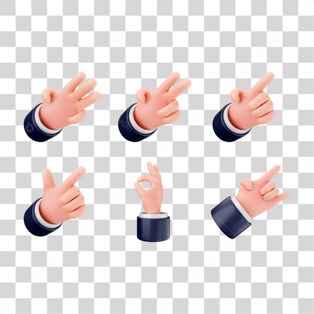 Ícones Mãos Gestos PNG Transparente