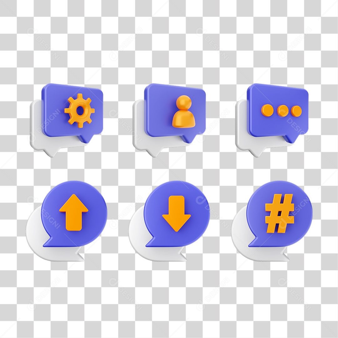 Conjunto de Ícones Caixa de Texto PNG Transparente