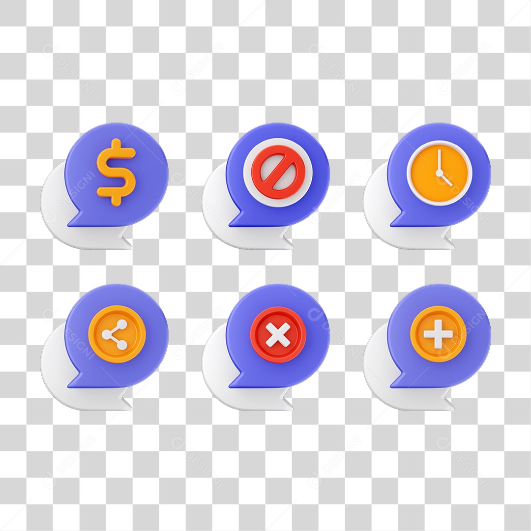 Conjunto de Ícones Caixa de Texto PNG Transparente