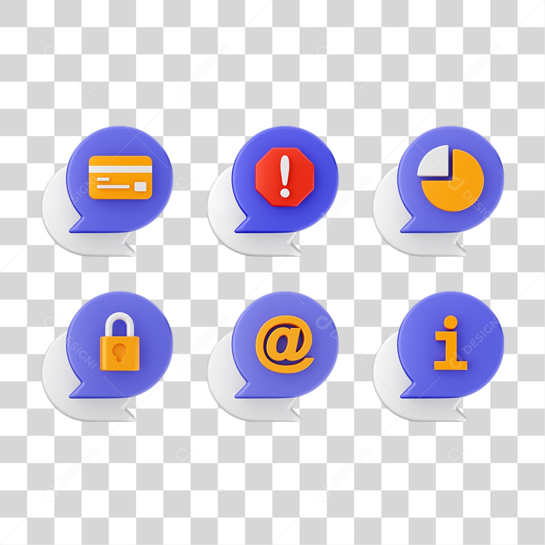 Conjunto de Ícones Caixa de Texto PNG Transparente