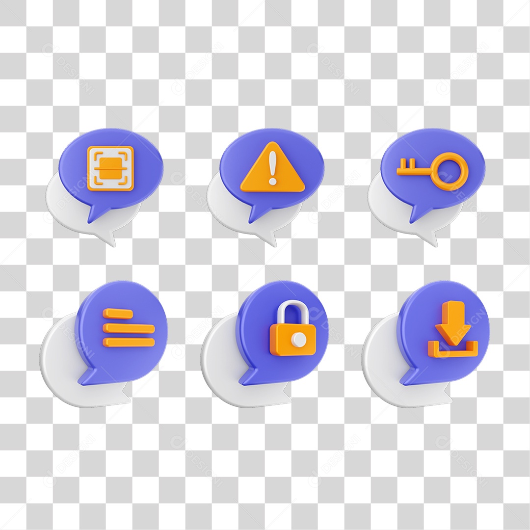 Conjunto de Ícones Caixa de Texto PNG Transparente