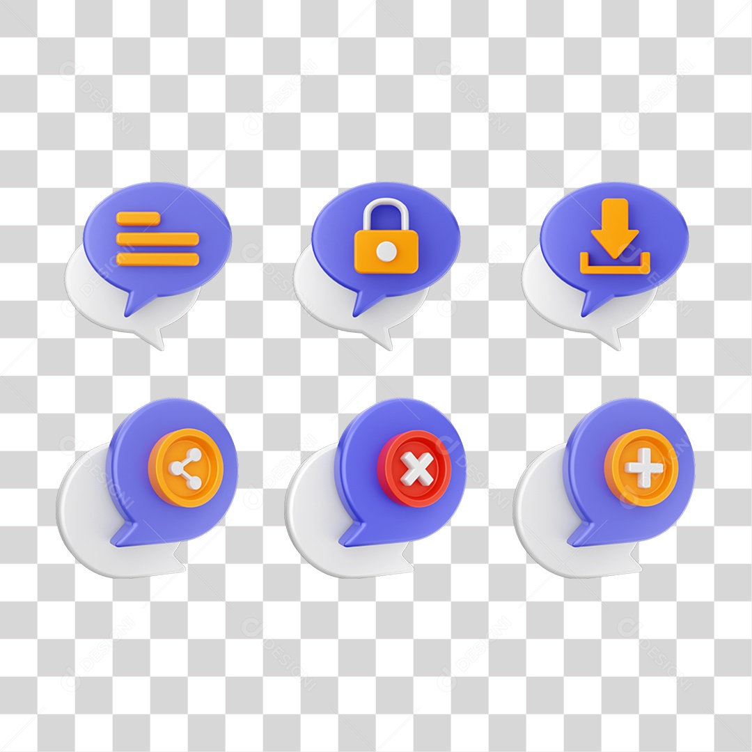 Conjunto de Ícones Caixa de Texto PNG Transparente