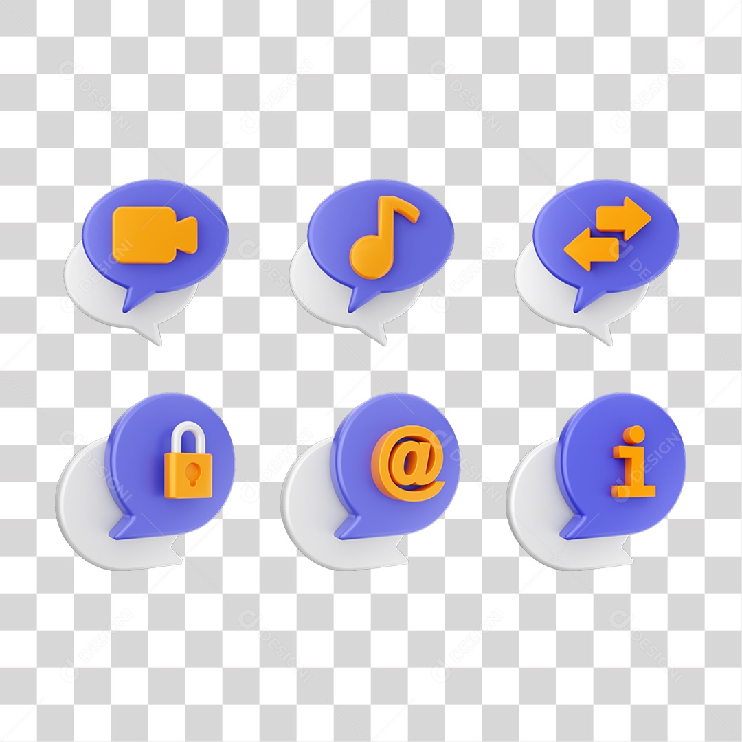 Conjunto de Ícones Caixa de Texto PNG Transparente