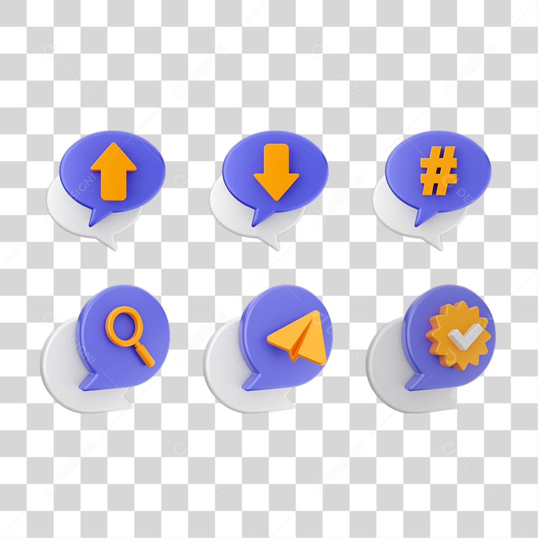 Conjunto de Ícones Caixa de Texto PNG Transparente