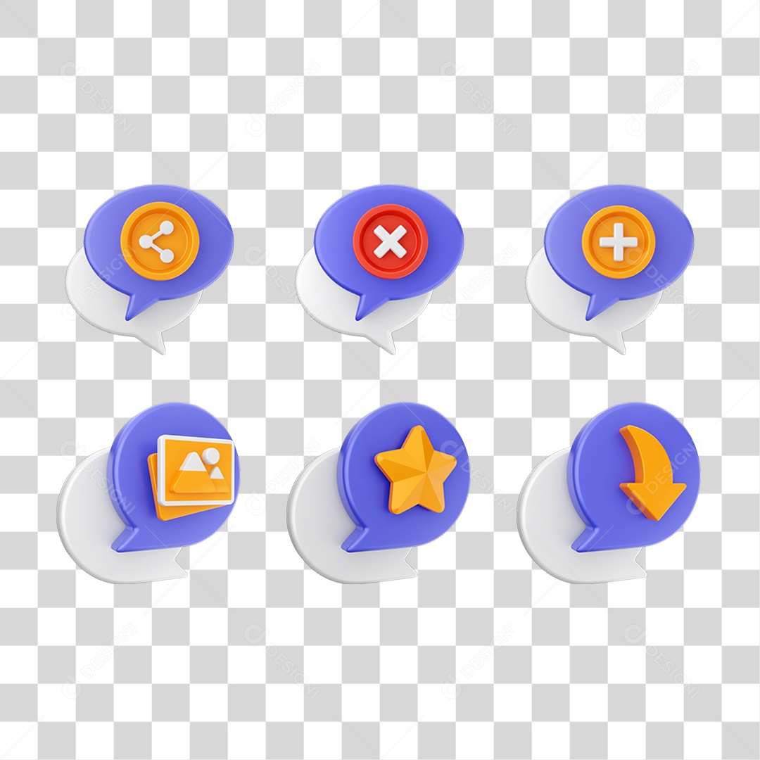 Conjunto de Ícones Caixa de Texto PNG Transparente