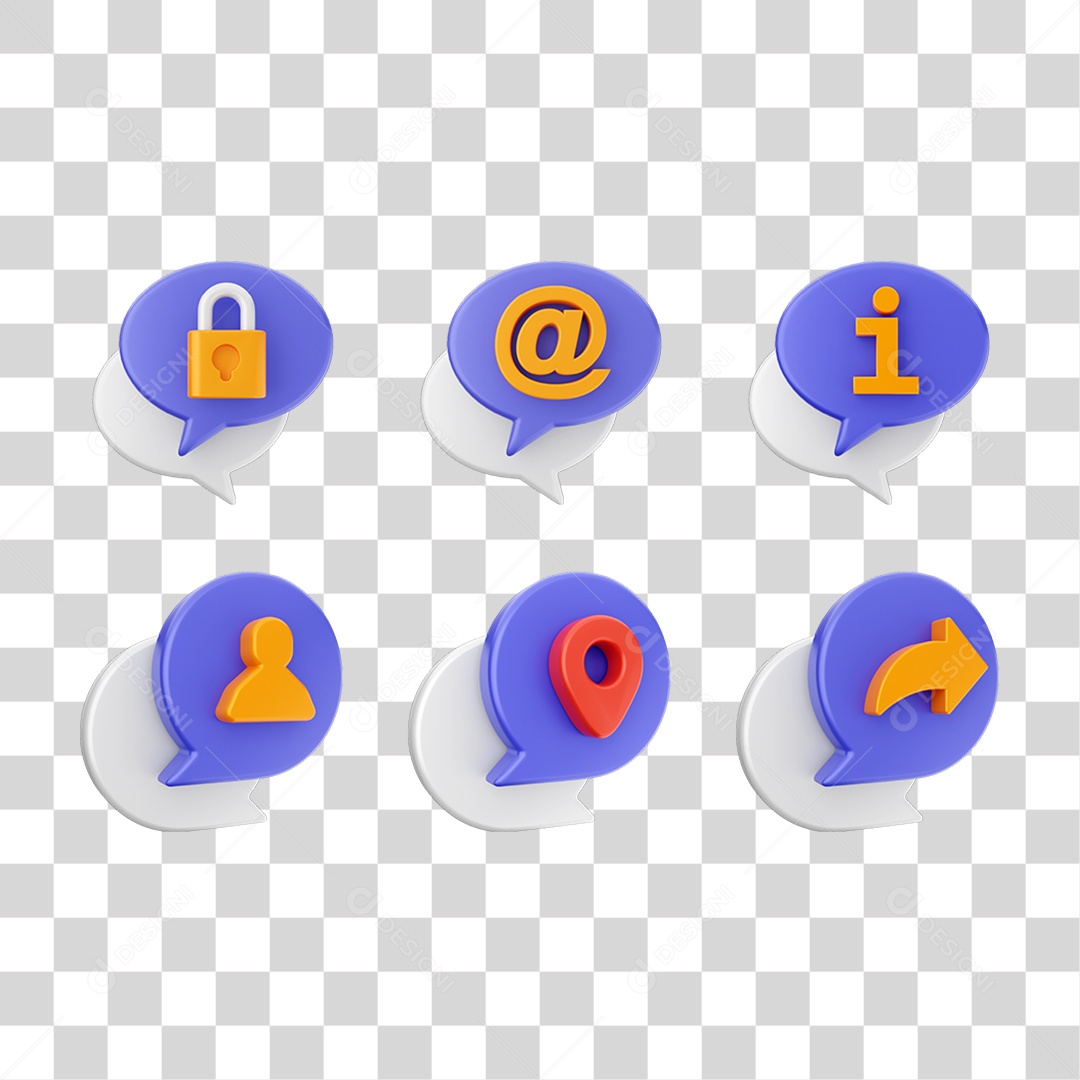 Conjunto de Ícones Caixa de Texto PNG Transparente