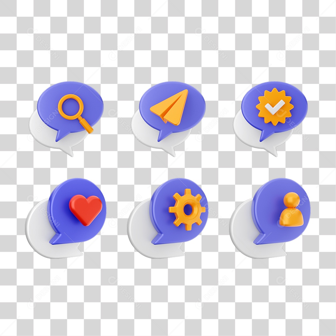 Conjunto de Ícones Caixa de Texto PNG Transparente