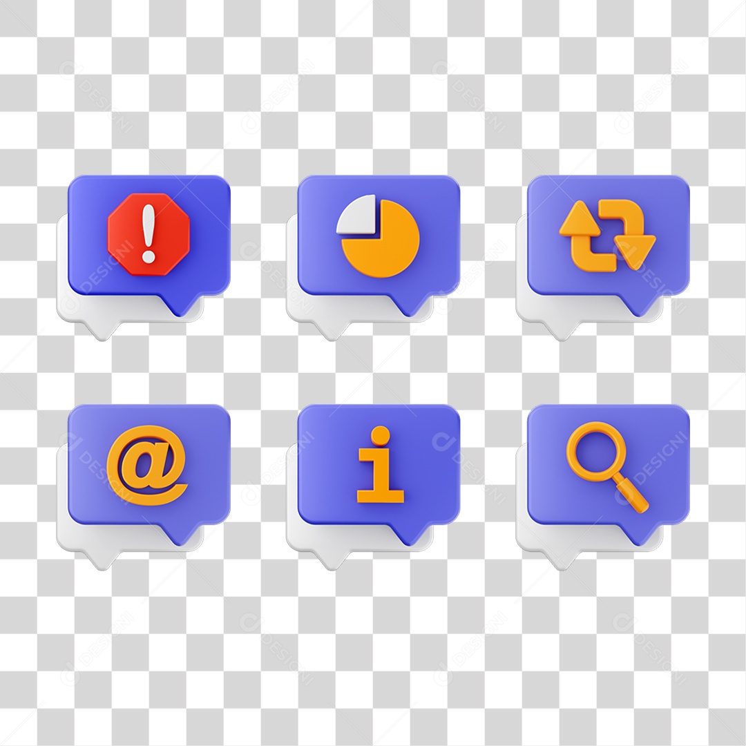 Conjunto de Ícones Caixa de Texto PNG Transparente