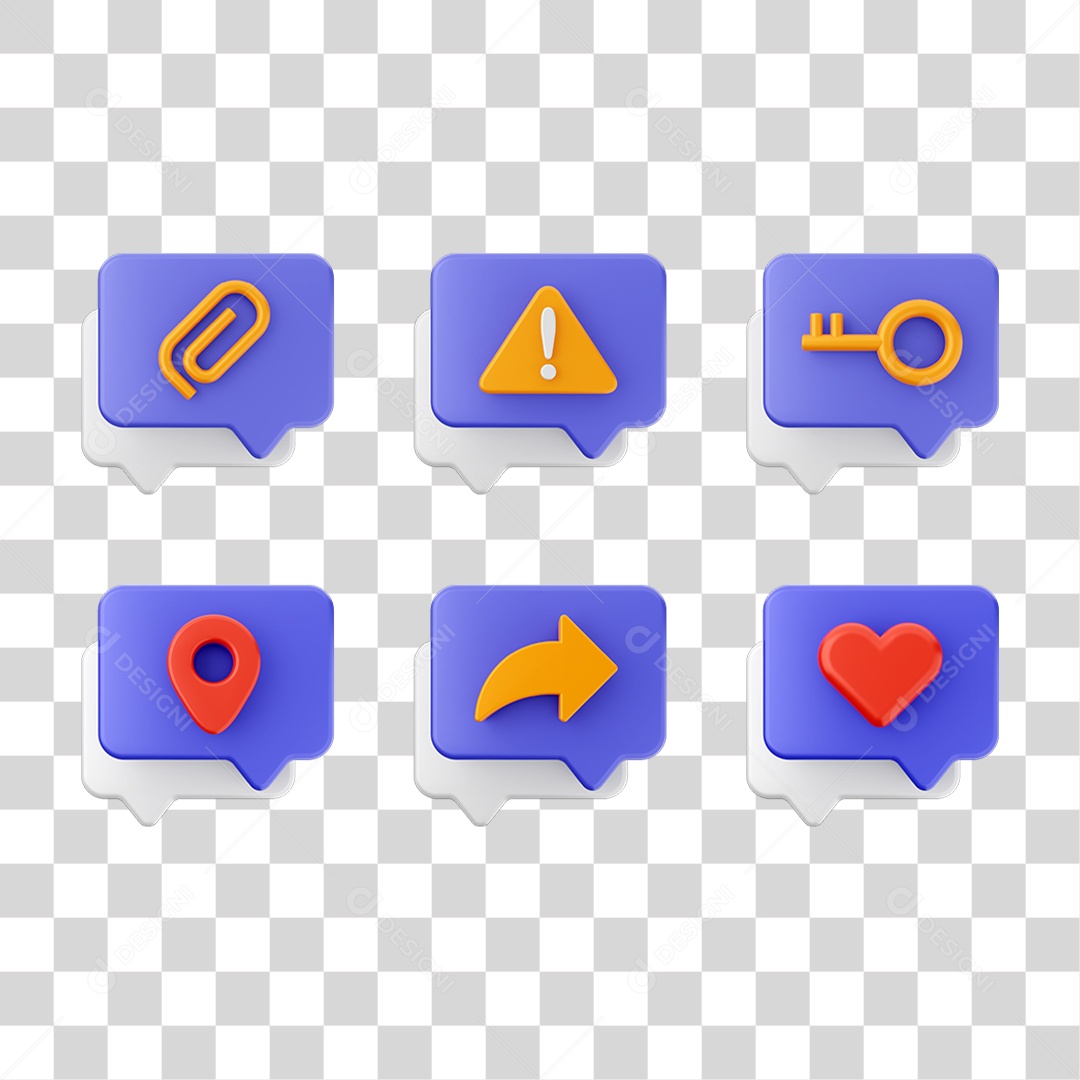 Conjunto de Ícones Caixa de Texto PNG Transparente