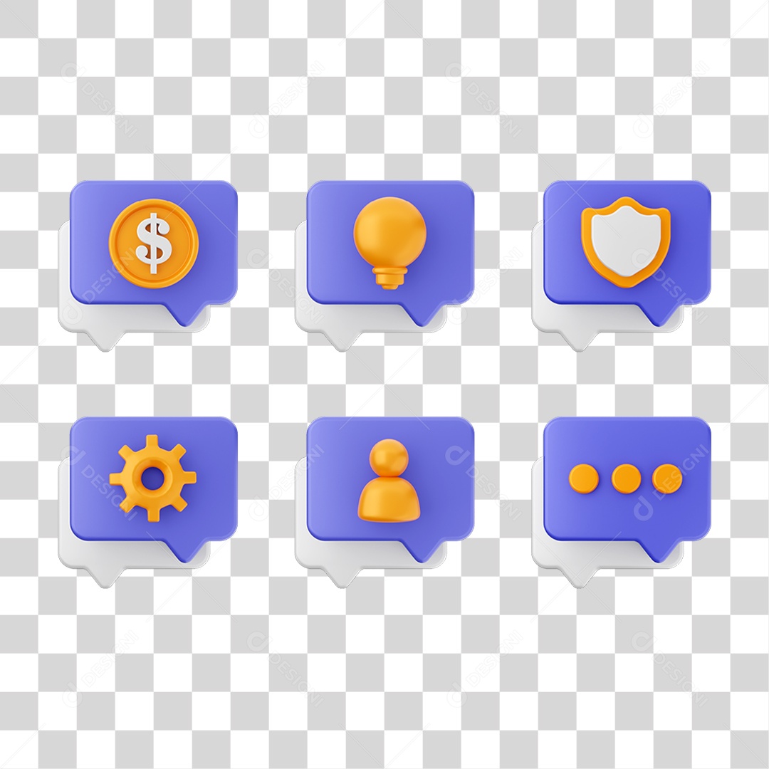 Conjunto de Ícones Caixa de Texto PNG Transparente