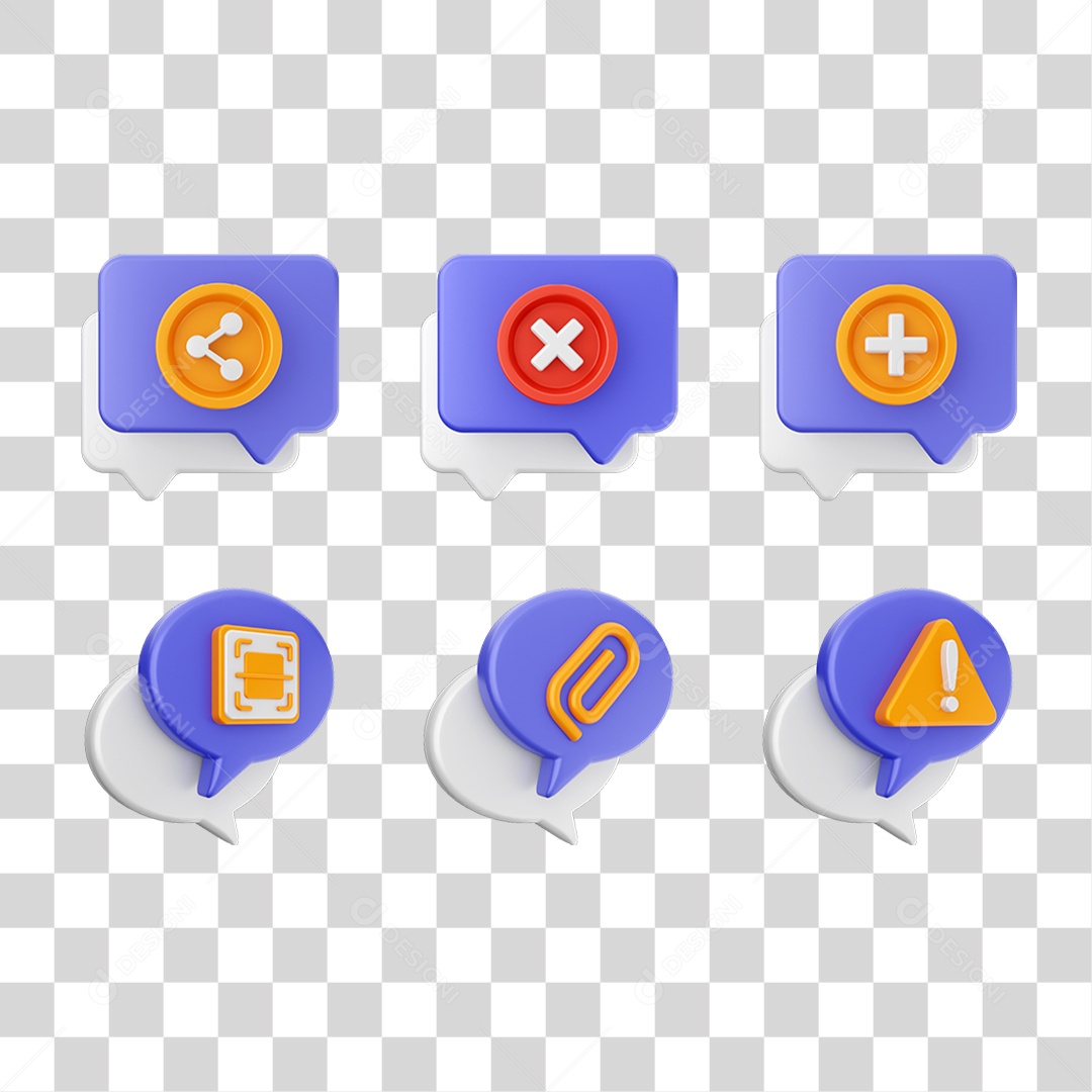 Conjunto de Ícones Caixa de Texto PNG Transparente