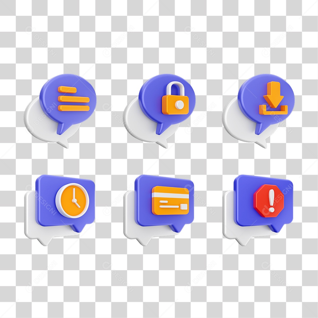 Conjunto de Ícones Caixa de Texto PNG Transparente