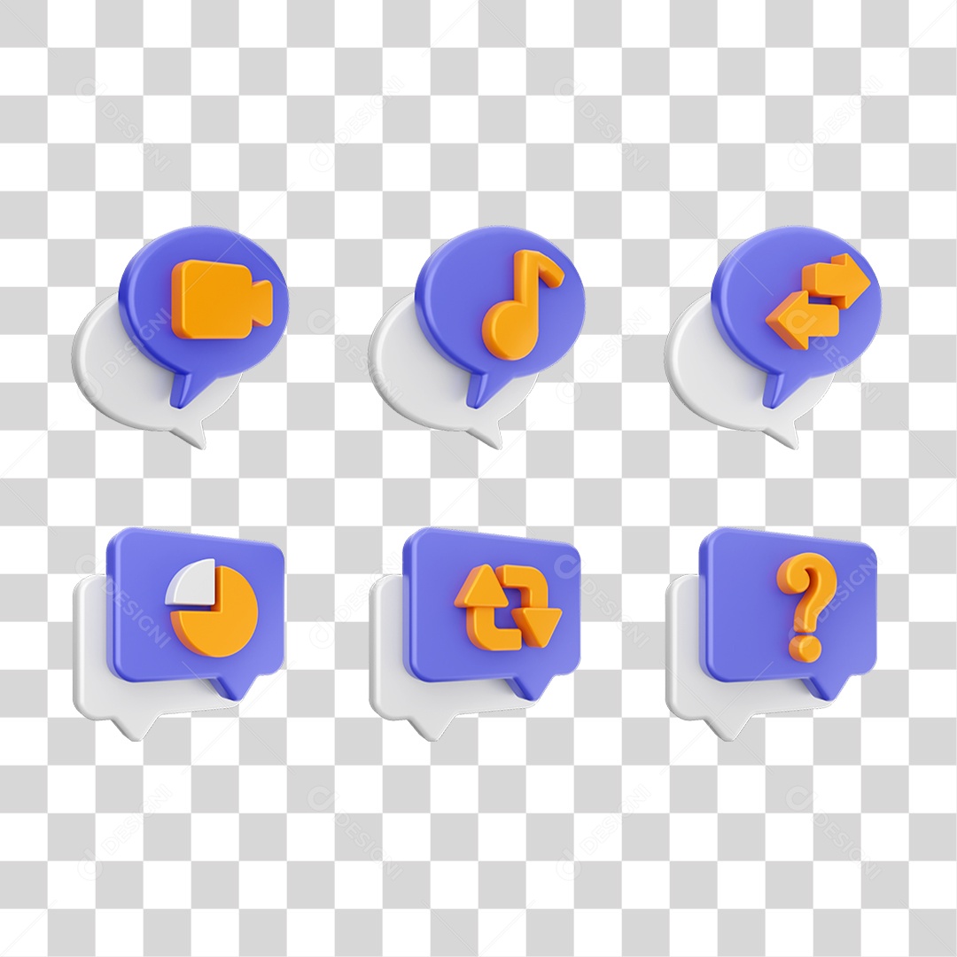 Conjunto de Ícones Caixa de Texto PNG Transparente