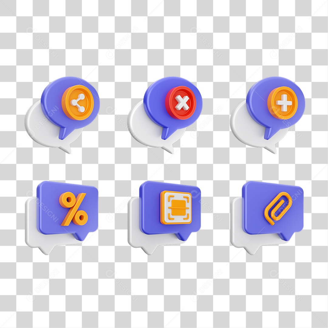 Conjunto de Ícones Caixa de Texto PNG Transparente