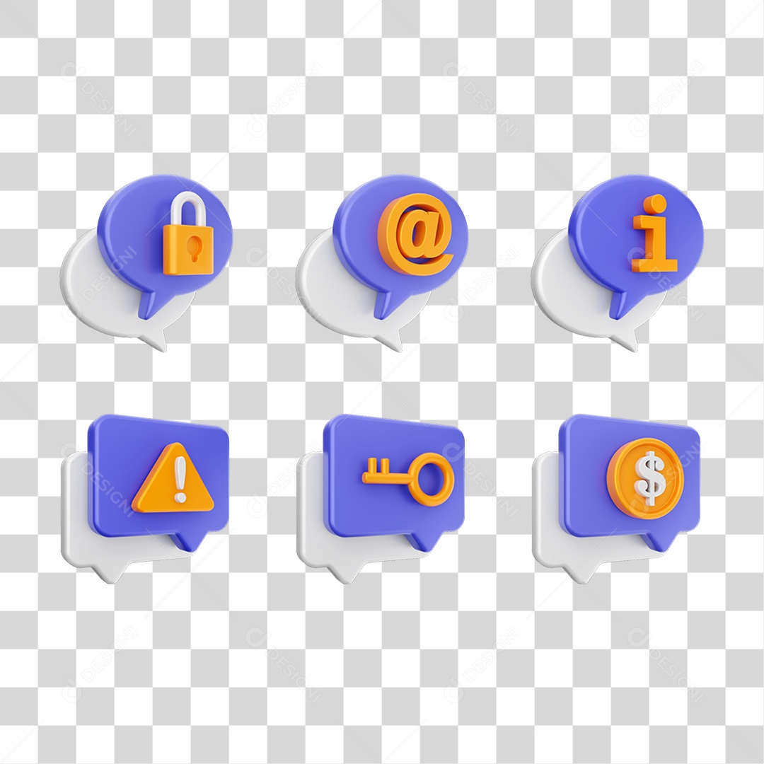 Conjunto de Ícones Caixa de Texto PNG Transparente