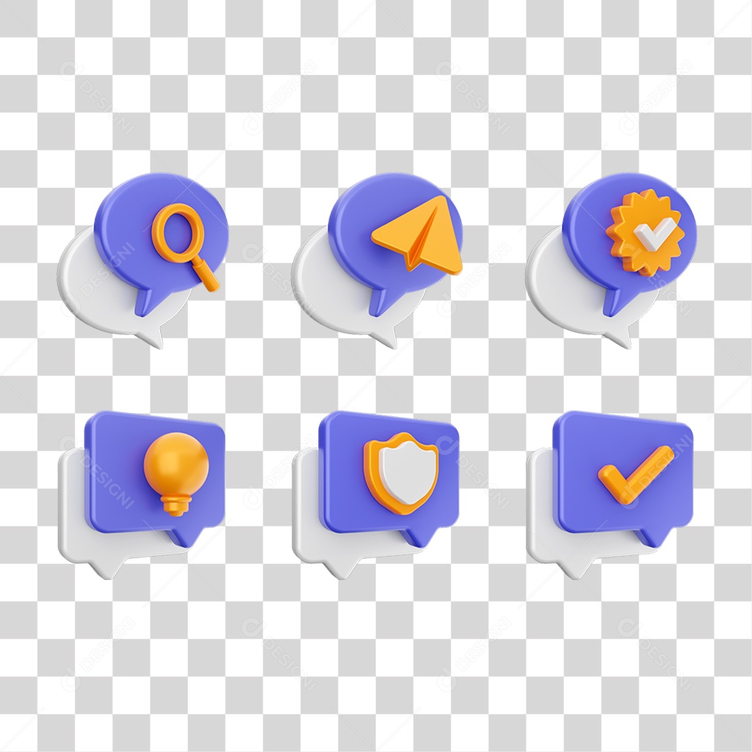 Conjunto de Ícones Caixa de Texto PNG Transparente