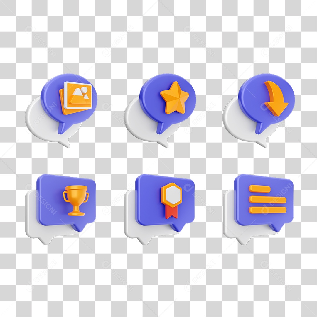 Conjunto de Ícones Caixa de Texto PNG Transparente