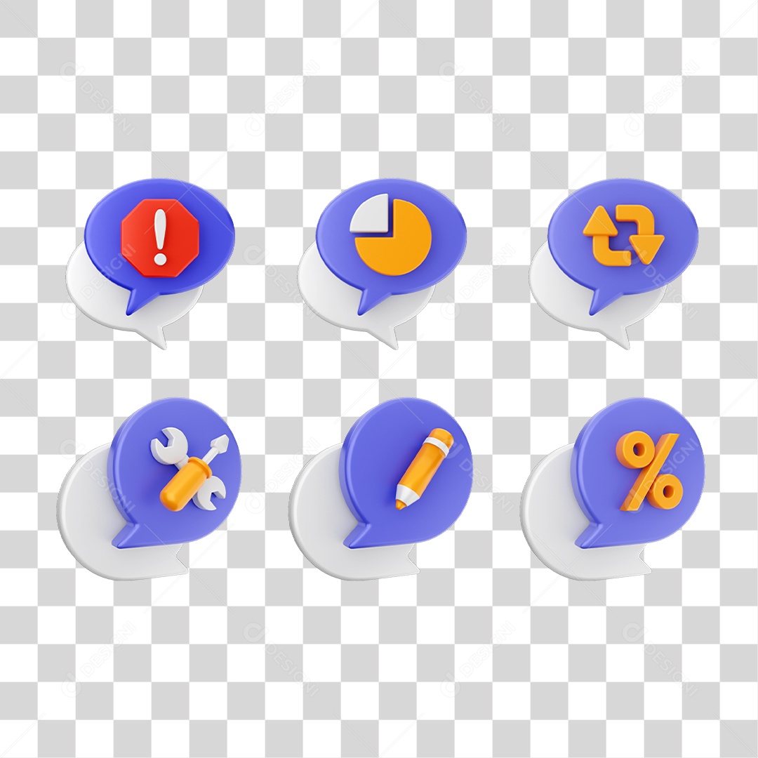 Conjunto de Ícones Caixa de Texto PNG Transparente