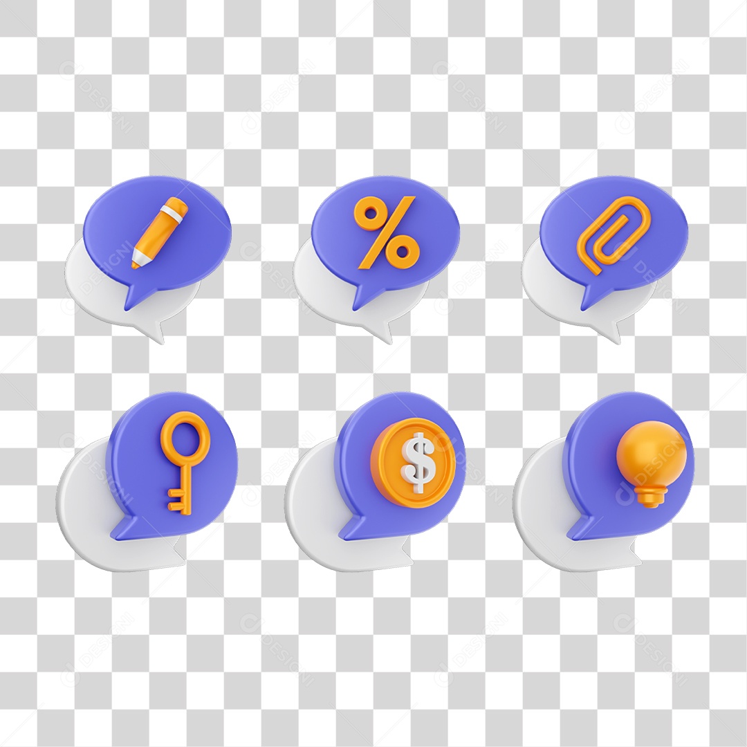 Conjunto de Ícones Caixa de Texto PNG Transparente