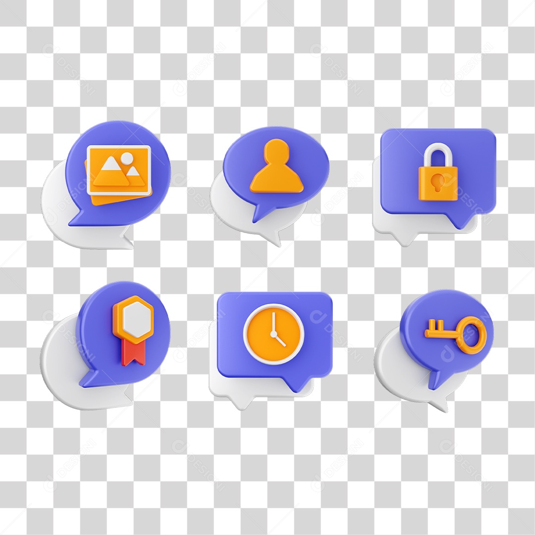 Conjunto de Ícones Caixa de Texto PNG Transparente