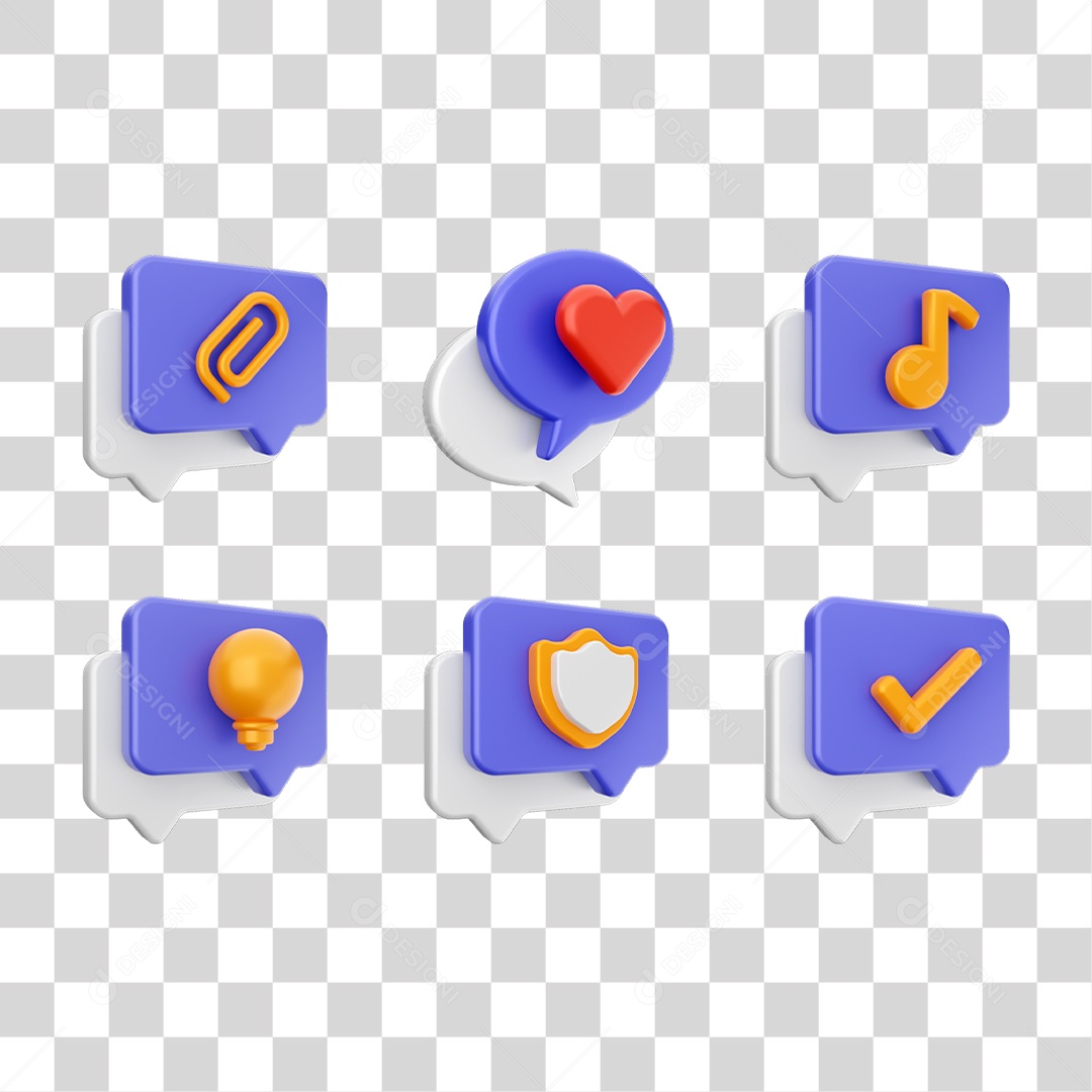 Conjunto de Ícones Caixa de Texto PNG Transparente