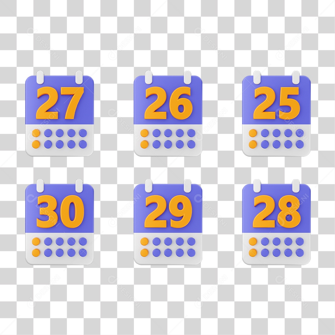 Conjunto de Ícones Calendário PNG Transparente